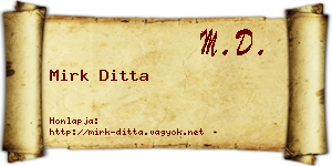 Mirk Ditta névjegykártya